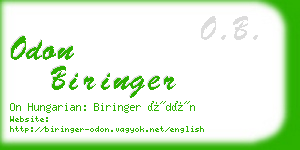 odon biringer business card